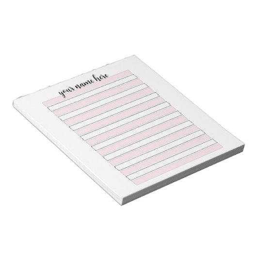 Personalisiert rosafarbener Notepad Notizblock (angewinkelt)