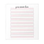 Personalisiert rosafarbener Notepad Notizblock (Vorderseite)