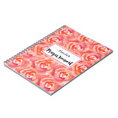 Personalisiert | Rose der Aquarellbilder Notizblock (Linke Seite)