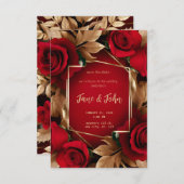 [Personalisiert] Rose Einladung zur Hochzeit (Vorne/Hinten)