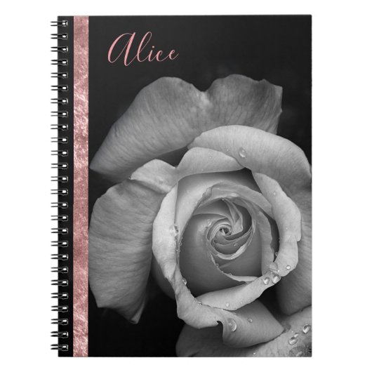Personalisiert Rose Gold Rose Notebook Notizblock (Vorderseite)