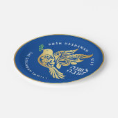Personalisiert Rosh Hashanah Hebrew Gold Dove Pappteller (Schrägansicht)