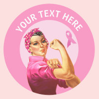Personalisiert Rosie the Riveter Brustkrebs pink