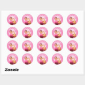 Personalisiert Rosie the Riveter Brustkrebs pink Runder Aufkleber (Blatt)