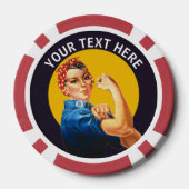 Personalisiert Rosie the Riveter Custom Vintag Pokerchips (Rückseite)
