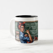 Personalisiert Rosie the Riveter Teacher Zweifarbige Tasse (Vorderseite Links)