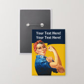 Personalisiert Rosie the Riveter Vintag Retro Button (Vorderseite/Rückseite)