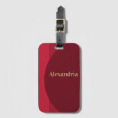 Personalisiert Rot-Bordeaux Gepäckanhänger (Vorderseite Vertikal)