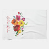 Personalisiert Rot-Gelb-Rosa-Farbe Geschirrtuch (Horizontal)