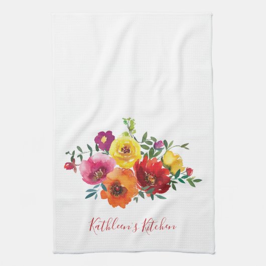 Personalisiert Rot-Gelb-Rosa-Farbe Geschirrtuch (Vertikal)