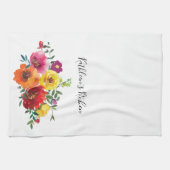 Personalisiert Rot-Gelb-Rosa-Farbe Geschirrtuch (Horizontal)