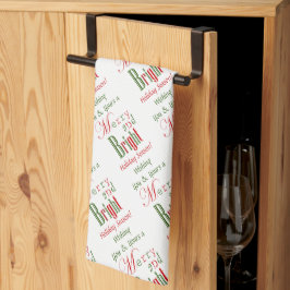 Personalisiert Rot, Grün, Fröhlich und Helle Weihn Geschirrtuch