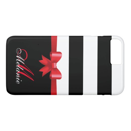 Personalisiert, rot, schwarz, Streifen, rot Case-Mate iPhone Hülle (Rückseite (Horizontal))