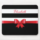 Personalisiert, rot, schwarz, Streifen, rot Mousepad (Vorne)