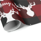 Personalisiert Rot und Schwarz Buffalo Kariert Geschenkpapier (Rolleneckpunkt)