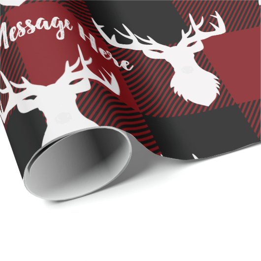 Personalisiert Rot und Schwarz Buffalo Kariert Geschenkpapier (Rolleneckpunkt)