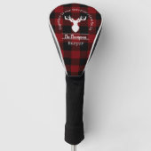 Personalisiert Rot und Schwarz Buffalo Kariert Golf Headcover (Vorderseite)