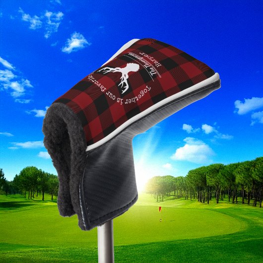 Personalisiert Rot und Schwarz Buffalo Kariert Golf Headcover