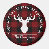 Personalisiert Rot und Schwarz Buffalo Kariert Magnet (Vorne)