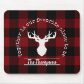 Personalisiert Rot und Schwarz Buffalo Kariert Mousepad (Vorne)