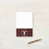 Personalisiert Rot und Schwarz Buffalo Kariert Post-it Klebezettel (Auf Schreibtisch)