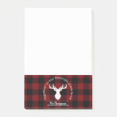 Personalisiert Rot und Schwarz Buffalo Kariert Post-it Klebezettel (Vorderseite)