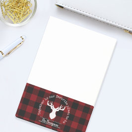 Personalisiert Rot und Schwarz Buffalo Kariert Post-it Klebezettel