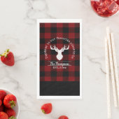 Personalisiert Rot und Schwarz Buffalo Kariert Serviette (Beispiel)