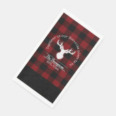 Personalisiert Rot und Schwarz Buffalo Kariert Serviette (Ecke)