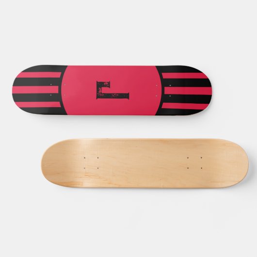 Personalisiert Rot und Schwarz Skateboard (Horizontal)