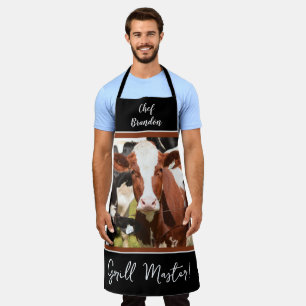 Personalisiert Rot, White Holstein Grill Master Schürze