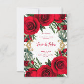 [Personalisiert] Rote Rosen Einladung zum Hochzeit (Vorderseite)