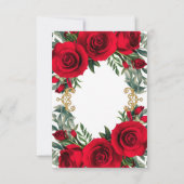 [Personalisiert] Rote Rosen Einladung zum Hochzeit (Rückseite)