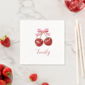 Personalisiert roter Rosa Name Serviette (Beispiel)