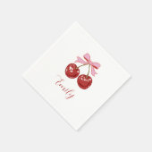 Personalisiert roter Rosa Name Serviette (Ecke)