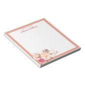 Personalisiert rotes Rosa, bläserfarbene Nudeln Ed Notizblock (angewinkelt)