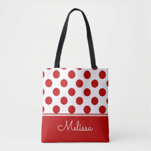 Personalisiert  Rotpolka-Punkte Tasche