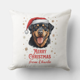 Personalisiert Rottweiler Dog Santa Merry Weihnach Kissen