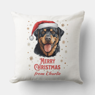 Personalisiert Rottweiler Dog Santa Merry Weihnach Kissen