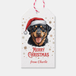 Personalisiert Rottweiler Hund frohe Weihnachten Geschenkanhänger
