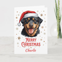 Personalisiert Rottweiler Hund frohe Weihnachten Karte