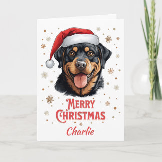 Personalisiert Rottweiler Hund frohe Weihnachten Karte
