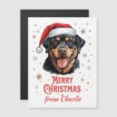 Personalisiert Rottweiler Hund frohe Weihnachten Magnetkarte (Vorne/Hinten)
