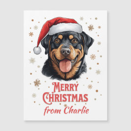 Personalisiert Rottweiler Hund frohe Weihnachten Magnetkarte