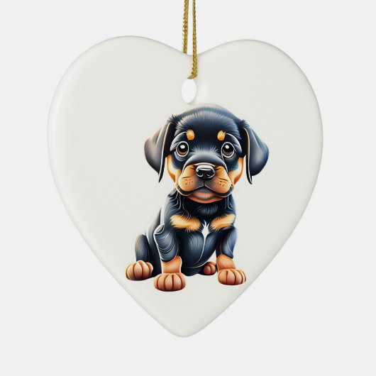 Personalisiert Rottweiler Puppy Keramik Ornament (Rechts)
