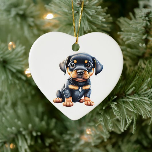 Personalisiert Rottweiler Puppy Keramik Ornament (Baum)