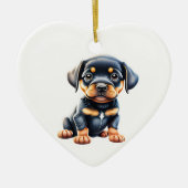 Personalisiert Rottweiler Puppy Keramik Ornament (Vorne)