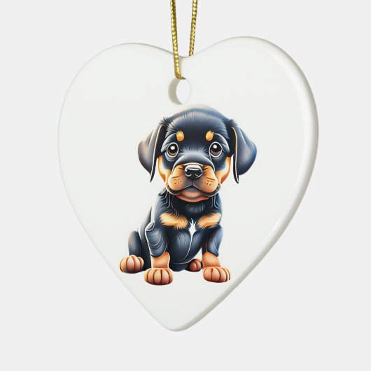 Personalisiert Rottweiler Puppy Keramik Ornament (Links)