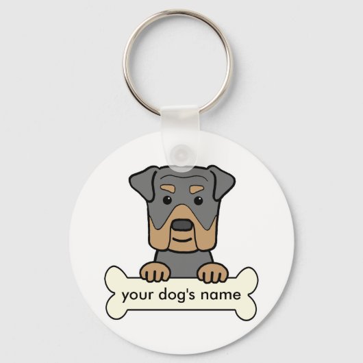 Personalisiert Rottweiler Schlüsselanhänger (Vorderseite)