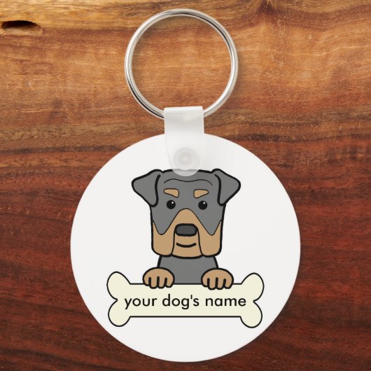Personalisiert Rottweiler Schlüsselanhänger (Vorderseite)